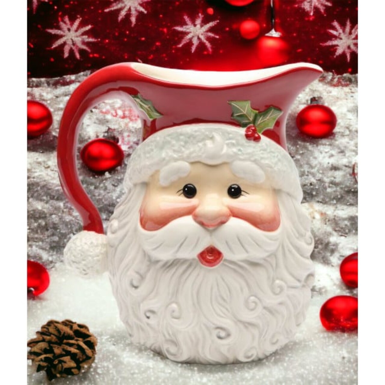 Christmas Decor Santa Claus Drink Pitcher Holiday Home Decoration Gift Idea